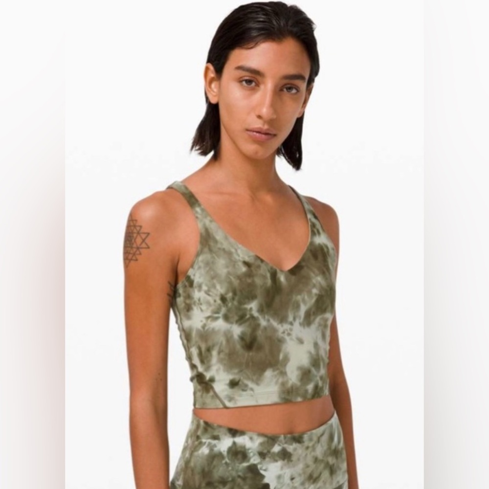 Lululemon Women Align Tank Diamond Dye Light Sage Army Green Dark Green Sz 6